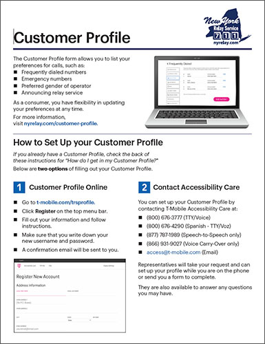 Customer Profile Instructions